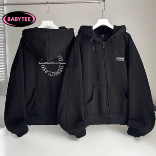 Áo Khoác Hoodie DESSUU 3 TÚI Thêu Chất Nỉ Bông Dày Dặn, Áo Khoác Dây Kéo Zip Túi Ngược Unisex Nam Nữ Form Rộng BABYTEE