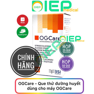 ✅ OGCare 25 QUE hoặc 50 QUE - Que thử đường huyết dùng cho máy OGCare (Chính hãng BSI - Italia)