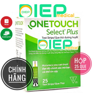 ✅ ONETOUCH SELECT PLUS 25 que - Que thử đường huyết của máy Onetouch Select Plus Simple (Chính hãng One Touch)
