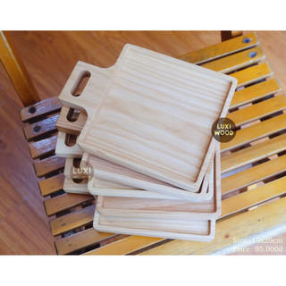 Khay, thớt gỗ decor 12 (Vuông nhỏ có tay cầm)