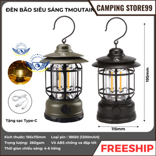 Đèn Cắm Trại Dã Ngoại Du lịch Dùng Pin Sạc USB Tích Điện 1200mAh, Ánh Sáng Vàng Trang Trí