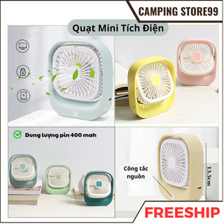 Quạt tích điện mini cầm tay ,để bàn kèm dây sạc USB