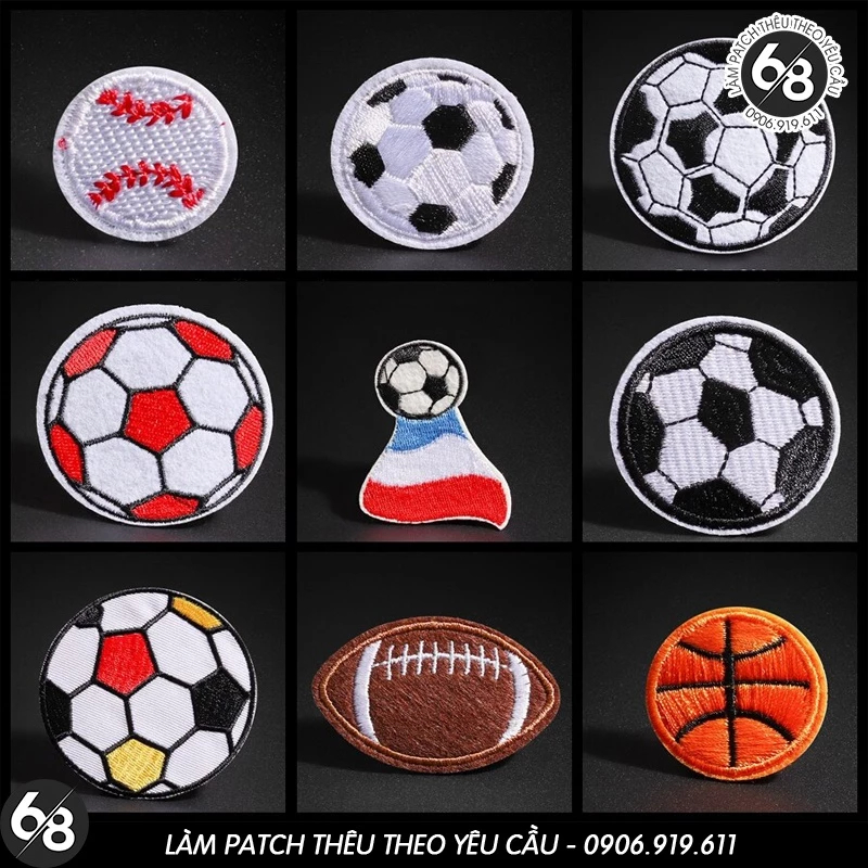 Sticker ủi nhiệt thêu logo hình bóng chày-bóng rổ-bóng đá thể thao độc đáo cute đẹp - Patch ủi quần 