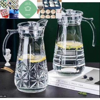 CA THỦY TINH 1,7 LÍT -  BÌNH THỦY TINH ĐỰNG NƯỚC 1,7L (Hoa văn ngẫu nhiên)