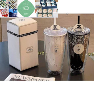 Ly nhựa 2 lớp cách nhiệt kèm ống hút 750ml