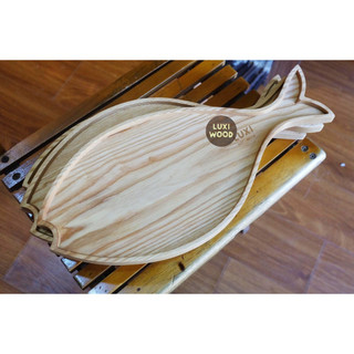 Khay,thớt gỗ decor 04 Con cá