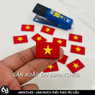 Patch vải thêu logo cờ Việt Nam ủi nhiệt D14
