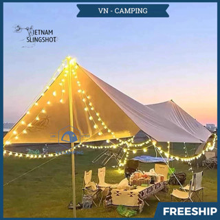 Đèn LED trang trí dây bóng tròn vàng ấm không nháy dùng pin tiện lợi, dùng đi du lịch cắm trại dã ngoại tiện lợi-DCP7