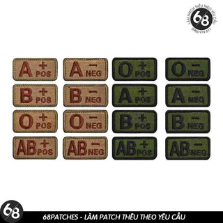 Sticker ủi nhiệt thêu logo hình nhóm máu độc đáo đẹp - Patch ủi quần áo balo H173