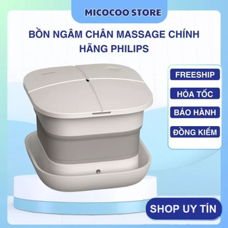 Bồn ngâm chân massage Philips gấp gọn, máy ngâm chân mát xa giữ ấm tự động, bồn ngâm chân nhập khẩu philips chính hãng