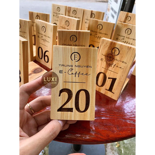 [CÓ VIDEO QUAY SP THẬT] Combo 10 Thẻ bàn gỗ chữ L - Luxi Decor quán cafe, nhà hàng