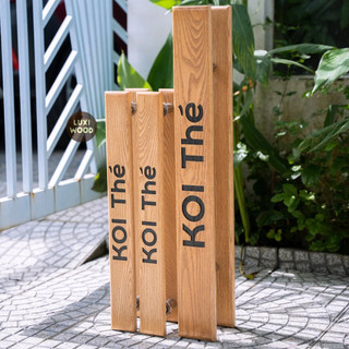 Tay nắm gỗ cho các loại cửa kính, khắc nội dung theo yêu cầu (Gỗ sồi/oak) LUXI DECOR