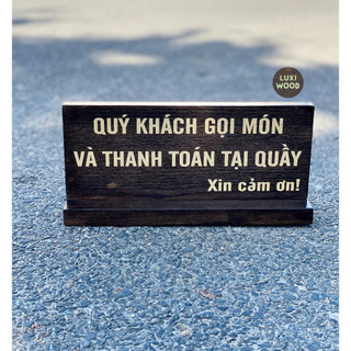 Bảng gỗ gọi món tại quầy Order Here - LUXI DECOR