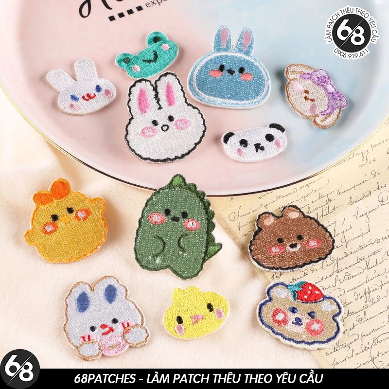 Sticker ủi thêu hình logo Hình hoạt hình dễ thương cute - Patch ủi quần áo balo H20