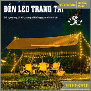 Đèn LED trang trí dây bóng tròn vàng ấm không nháy dùng pin tiện lợi, dùng đi du lịch cắm trại dã ngoại tiện lợi-DCP7