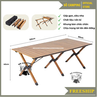 Bàn dã ngoại xếp gọn picnic du lịch gấp gọn bằng hợp kim nhôm cao cấp siêu nhẹ, khung chắc chắn, độ bền cao [DCP21]
