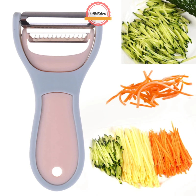 Dụng Cụ Bào Vỏ Nạo Sợi Rau Củ Quả, Dao Bào, Dao Bào 2in1 Lưỡi Dao Sắc Bén Chất Liệu Thép Không Gỉ