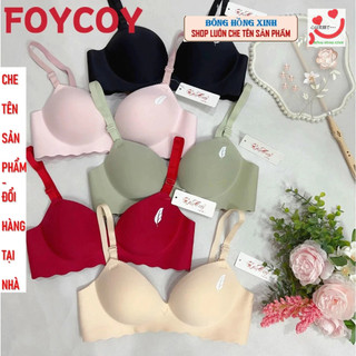 Áo su bàn tay không gọng viền sóng lá liễu đệm 3cm áo lót nâng ngực su lá