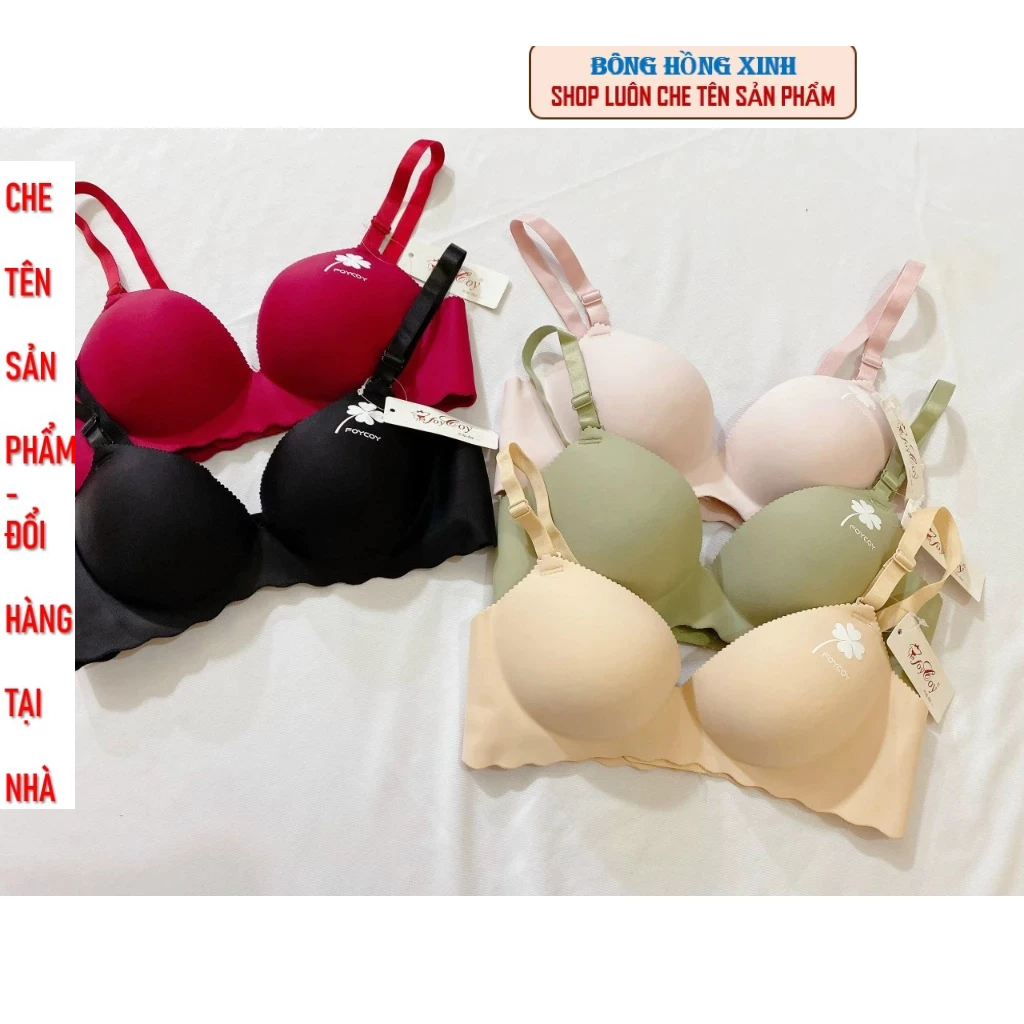 Áo lót nữ, áo ngực nữ su đúc Hình cỏ 4 lá, lá đệm bàn tay 3cm size 34-40