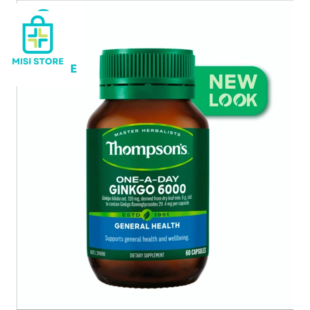 ( Date 2027) Viên bổ não Ginkgo 6000mg Thompson’s của Úc 60 viên ( 6K Thompson )