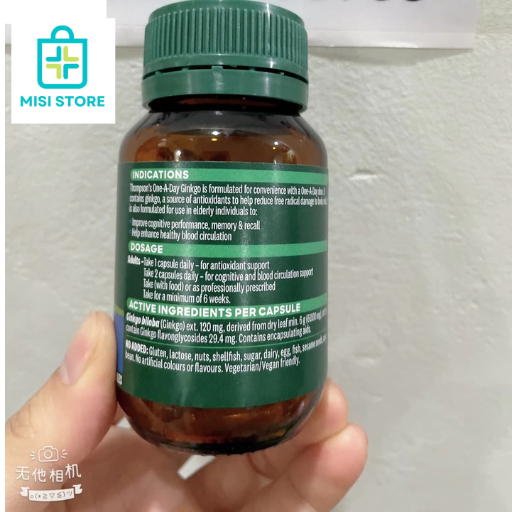 ( Date 2027) Viên bổ não Ginkgo 6000mg Thompson’s của Úc 60 viên ( 6K Thompson )