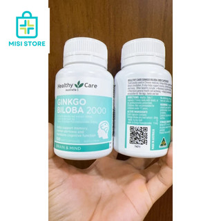 (Tem chemist) Viên uống Ginkgo Biloba 2000 Healthy Care, 100 viên, Mẫu mới