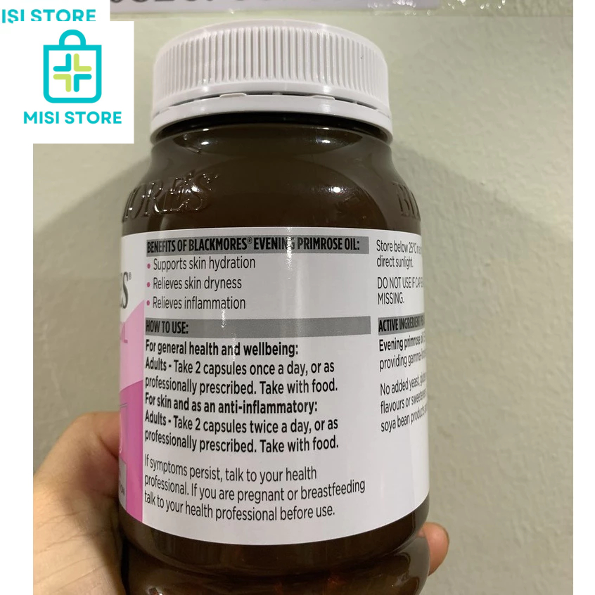 (Tem Chemist) Tinh dầu hoa anh thảo Blackmores Evening Primrose Oil, 190 viên, Úc