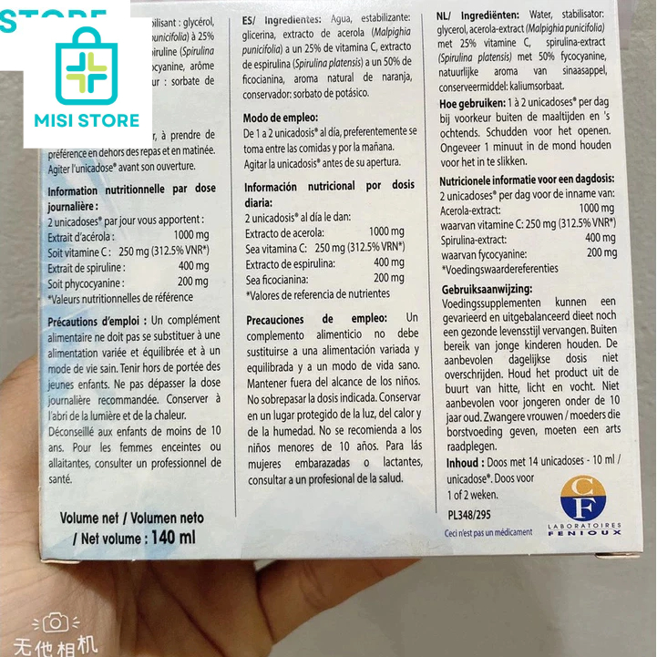 (date 2026) Tảo nước tươi trẻ hóa da Tout En Vie Pháp, hộp 14 ống ( Tảo Nước)