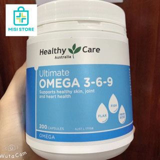 (date 2028) Viên uống Omega 3 6 9 Healthy Care Úc, lọ 200 viên (omega369)