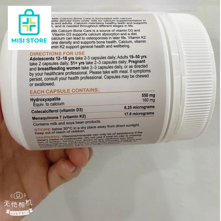 (date 2027) Viên Uống Bổ Sung Canxi Milk Calcium Bone Care Bio Island ( BoneCare 150 viên)