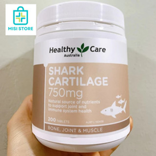 Viên uống sụn vi cá mập Úc, giảm đau cứng khớp Shark cartilage 750mg Healthycare, Lọ 200 viên (Sụn HC)