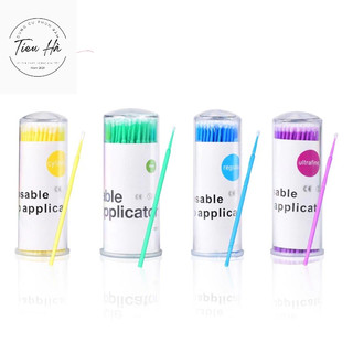 Bông tăm chấm tê chấm keo dùng trong phun xăm nail mi hộp nhựa
