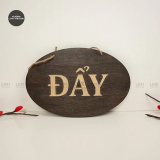 [SIÊU RẺ] Bảng gỗ treo cửa 2 mặt KÉO/ĐẨY bầu dục - XƯỞNG LUXI DECOR