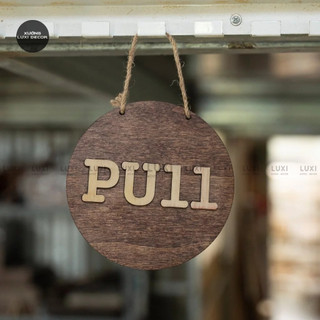 Bảng gỗ treo cửa 2 mặt Push, Pull - XƯỞNG LUXI DECOR