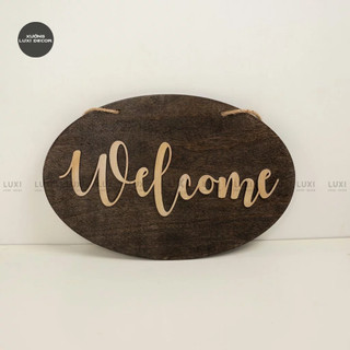 Bảng gỗ treo cửa 2 mặt Welcome - Closed - XƯỞNG LUXI DECOR
