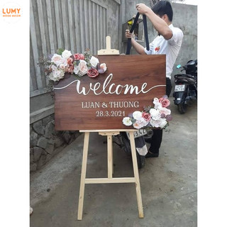 Kệ tranh lớn, Kệ bảng MENU gỗ thông new chất đẹp, bền, giá xưởng - LUMY Wood Decor