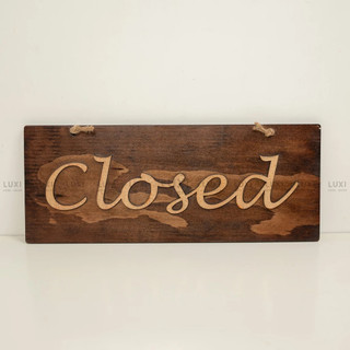 Bảng gỗ treo cửa open/close 2 mặt
