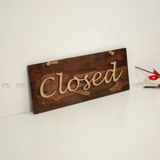 (HÀNG CÓ SẴN) Bảng gỗ treo cửa OPEN/CLOSE 2 mặt