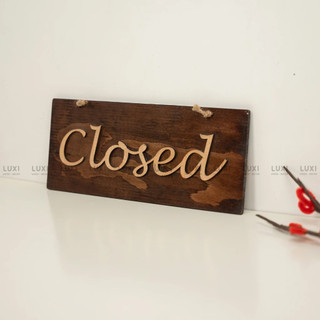 (HÀNG CÓ SẴN) Bảng gỗ treo cửa OPEN/CLOSE 2 mặt