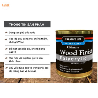 Wood finish sơn phủ bong mờ gốc nước - sơn gỗ hoàn thiện - lumy wood decor
