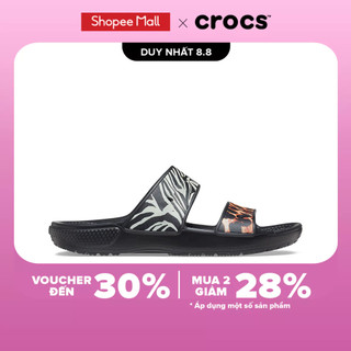 Dép Xăng Đan Unisex Crocs Animal Remix Classic - Black