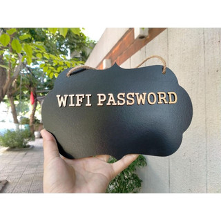 Bảng đen viết phấn treo tường ghi password wifi dán chữ gỗ 1 mặt mẫu xinh xắn + kèm dây