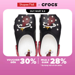 Giày Clog Unisex Crocs Classic NBA Miami Heat - Black
