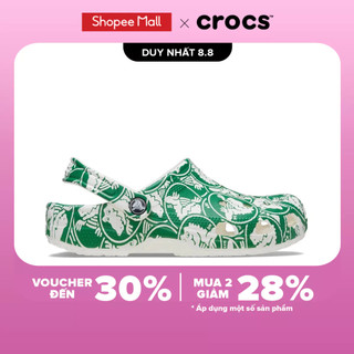 Giày Clog Unisex Crocs Classic Duke Print - Green Ivy