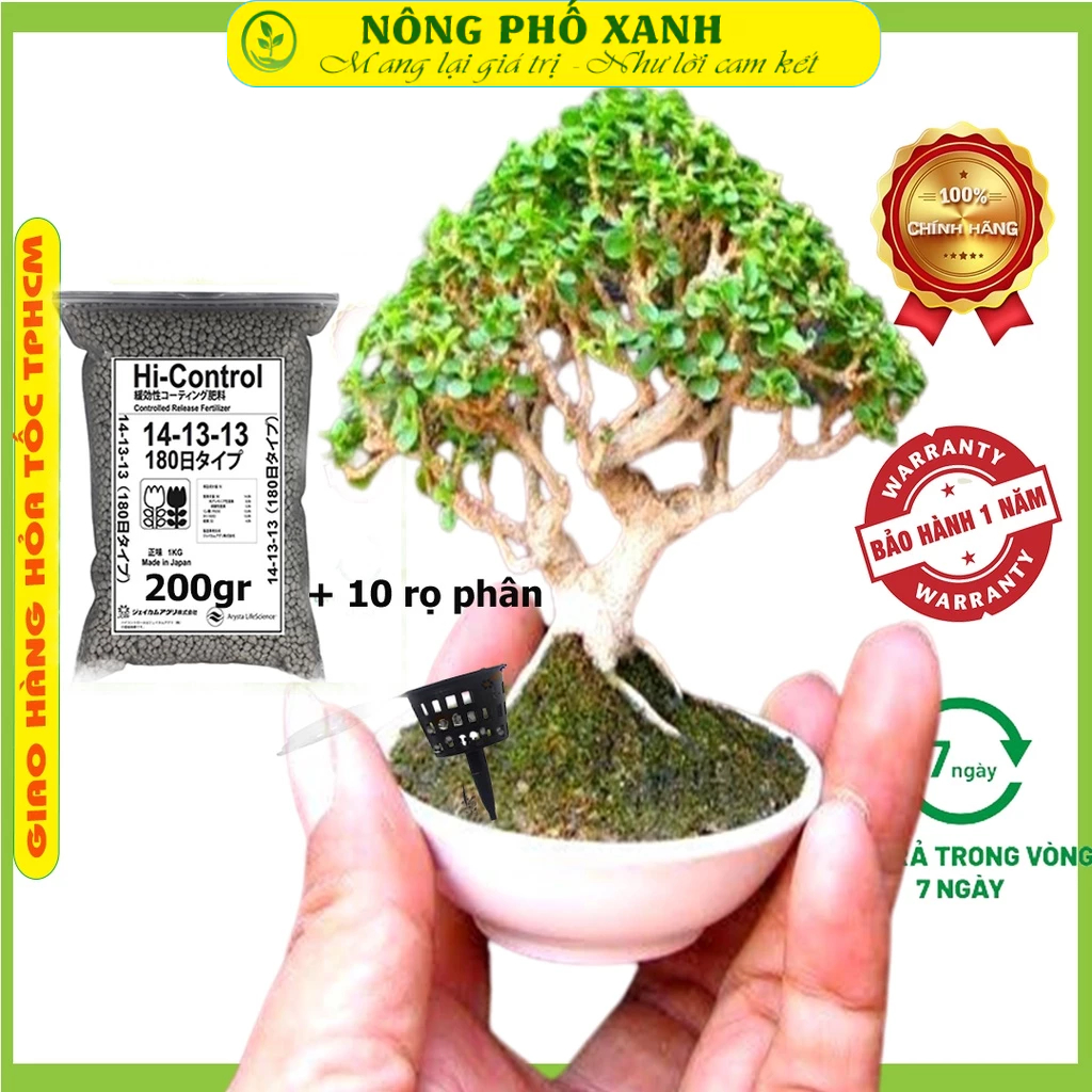 200gr phân tan chậm 14-13-13 kèm 10 giỏ đựng phân