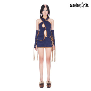 đầm len cut- out aeie jr. MISFIT DRESS — lưng cột chéo [tặng kèm găng tay]