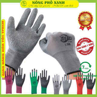 Găng tay lao động chất liệu phủ cao su tự nhiên, kim dệt chống nhăn, chống trượt, chống trầy xước, chịu nhiệt free size