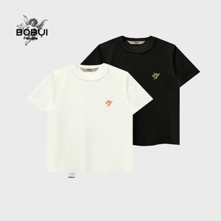 Áo thun baby vải slub bobui basic thêu logo angel