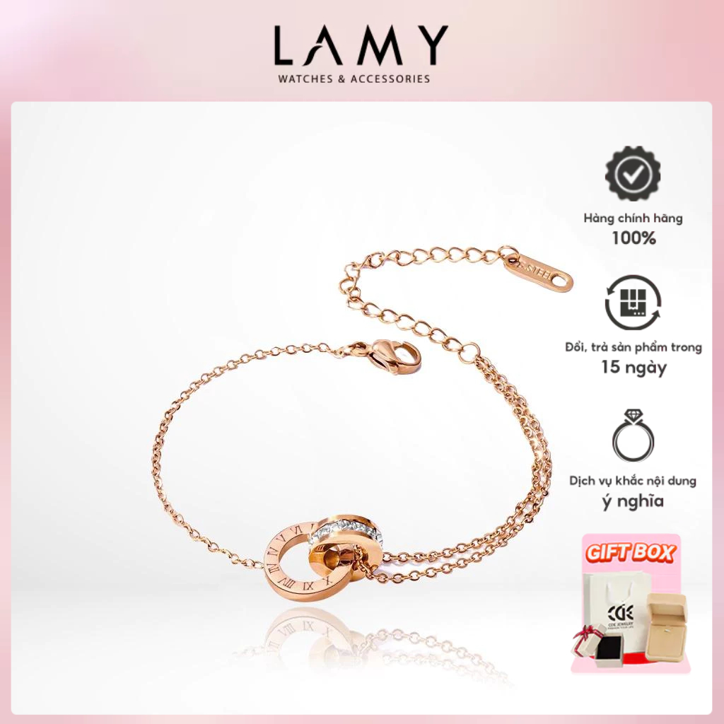 Lắc chân nữ Sweet Love Anklet Rose Gold 9002