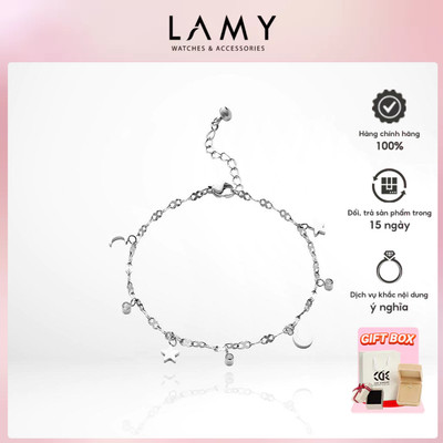 Lắc chân nữ LAMY Moon & Star Anklet Silver 9004